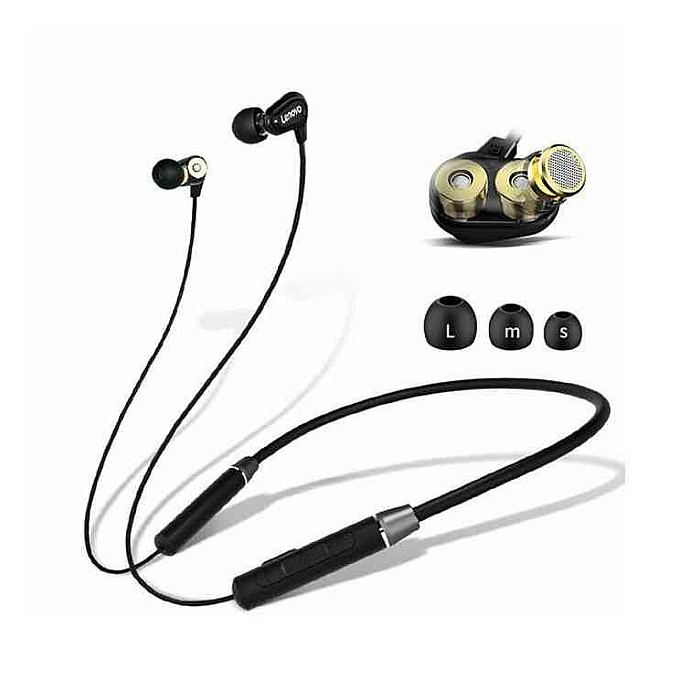 Lenovo HE08 Neckband Dual Dynamic Bluetooth Earphone
